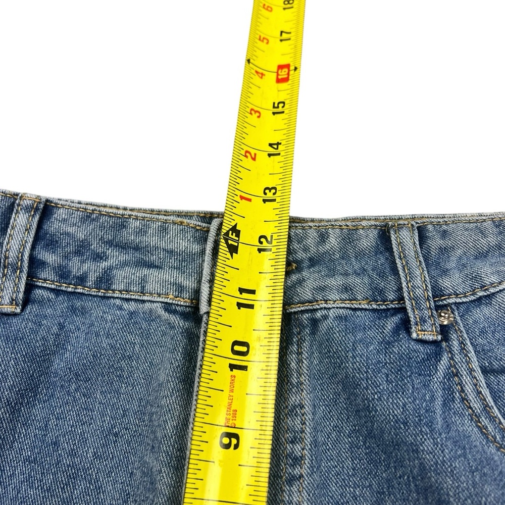 HDLTE NEW Women’s wide leg light wash Boyfriend Jeans Y2K SZ L - Picture 7 of 8